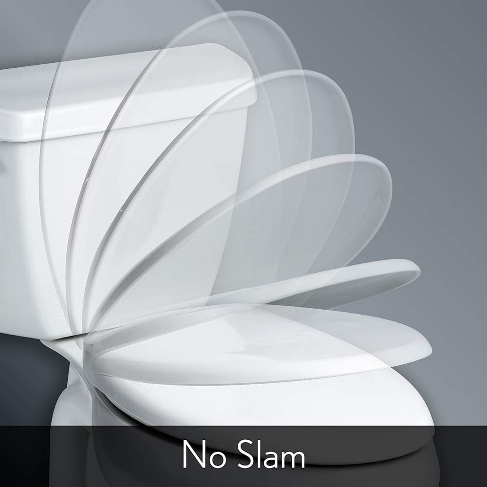 BEMIS 7900TDGSL Toilet Seat, With Cover, Plastic, Elongated, White