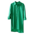 thumbnail image 6 of Sngxgn Women's Ruched Bodycon Dress Long Sleeve Front Drape Crew Neck Midi Dress(Green,XL), 6 of 7