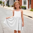 thumbnail image 2 of NAISIBABY Girls Casual Dress, Sleeveless Spaghetti Strap Cute Flowy Summer Flare Dress White Size 8, 2 of 9