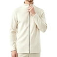 thumbnail image 3 of WIZUTIZ Men's Thermal Stand Collar Zip Up Sweatshirt Soft Fleece Lined Relaxed Fit Casual Winter Top, 3 of 7