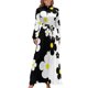 thumbnail image 1 of Vestido largo retro pop de flores pequeñas en blanco, negro y amarillo de los años 60 Ropa de mujer vestidos vestidos de playa, 1 of 4