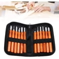 thumbnail image 1 of Juego de cinceles para madera de 12 piezas, herramientas de torneado de madera con estuche de almacenamiento de madera, juego de cinceles para tallar madera para SK2, 1 of 5