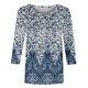 thumbnail image 4 of ICHUANYI Clearance Fashion Woman Round Neck 3/4Sleeve T-Shirt Printing Blouse Tops Sweatshirt(Sky Blue, L) ICHUANYI WER2023081400443, 4 of 5