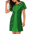 thumbnail image 2 of Fotbe St Patrick's day Bata de Dormir para Mujer con Estampado, Camisón de Algodón de Manga Corta, Ropa de Dormir Casual, 2 of 6