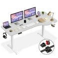thumbnail image 1 of MotionGrey - Ergo2 TG Bureau Debout Électrique en L Droit Réglable avec Paramètres de Mémoire - Dessus Blanc 63"x24 Pouces Cadre Blanc Bureau Ergonomique pour la Maison et le Bureau, 1 of 10