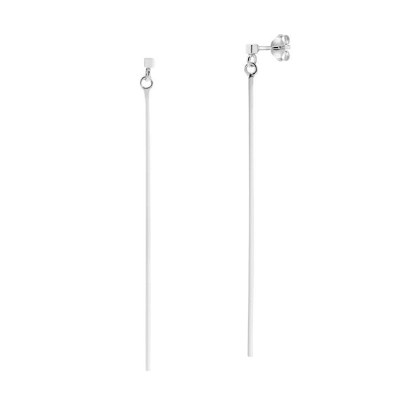 AeraVida Minimalist Long Thread or Bar Sterling Silver Post Drop Dangle Earrings