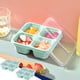 thumbnail image 5 of Bento Box Lunch Containers | 4 Compartment Reusable Divided Food Storage | Wheat Straw Plastic | Leak-Proof Stackable | Microwave Dishwasher Safe | 2 Pack | Blue Green Beige | 6.5x6.1x2.17 Inch, 5 of 7