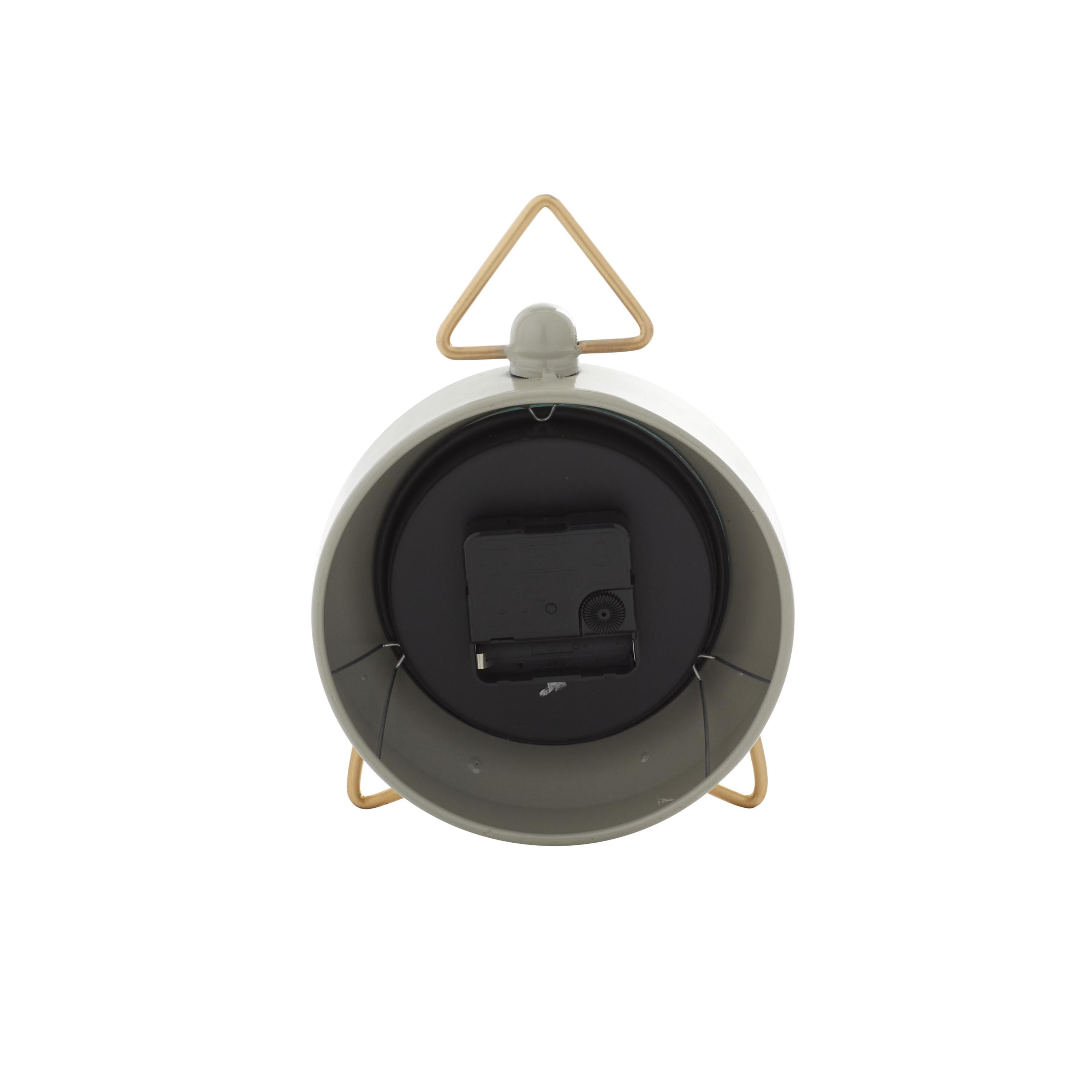 DecMode 9" Gray Metal Clock with Gold Accents
