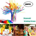 thumbnail image 2 of Straws Clearance! Colorful Shaped Long Disposable Straws 100pcs, Flexible Party Disposable Plastic Drinking Straws - Assorted Colors 500PCS, 2 of 6
