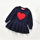 thumbnail image 2 of Odeerbi Niñas Primavera Otoño Vestido Sudadera Día de San Valentín Vestido Punto Corazón Estampado Cuello Redondo Manga Larga Vestido Plisado, 2 of 7