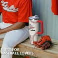 thumbnail image 3 of 30 Oz Baseball Tumbler with Handle and Straw, Insulated Stainless Steel Cup Water Bottle Drinking Cup, Christmas Birthday Baseball Gifts for Boys, Team, Men, Women, Coach, 3 of 6