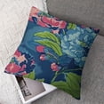 thumbnail image 7 of Shiartex Pillow Cover Case Flowers Floral Pattern Chinoiserie Style with Invisible Zipper,Cushion Cover Throw Pillowcase for Home Decorative Couch Sofa Bedroom, Peonies in Navy Multi Colors 2pcs White, 7 of 7