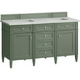 thumbnail image 2 of James Martin Vanities Brittany 60" Bright White Double Vanity w/ 3 CM Ethereal Noctis Quartz Top, 2 of 7