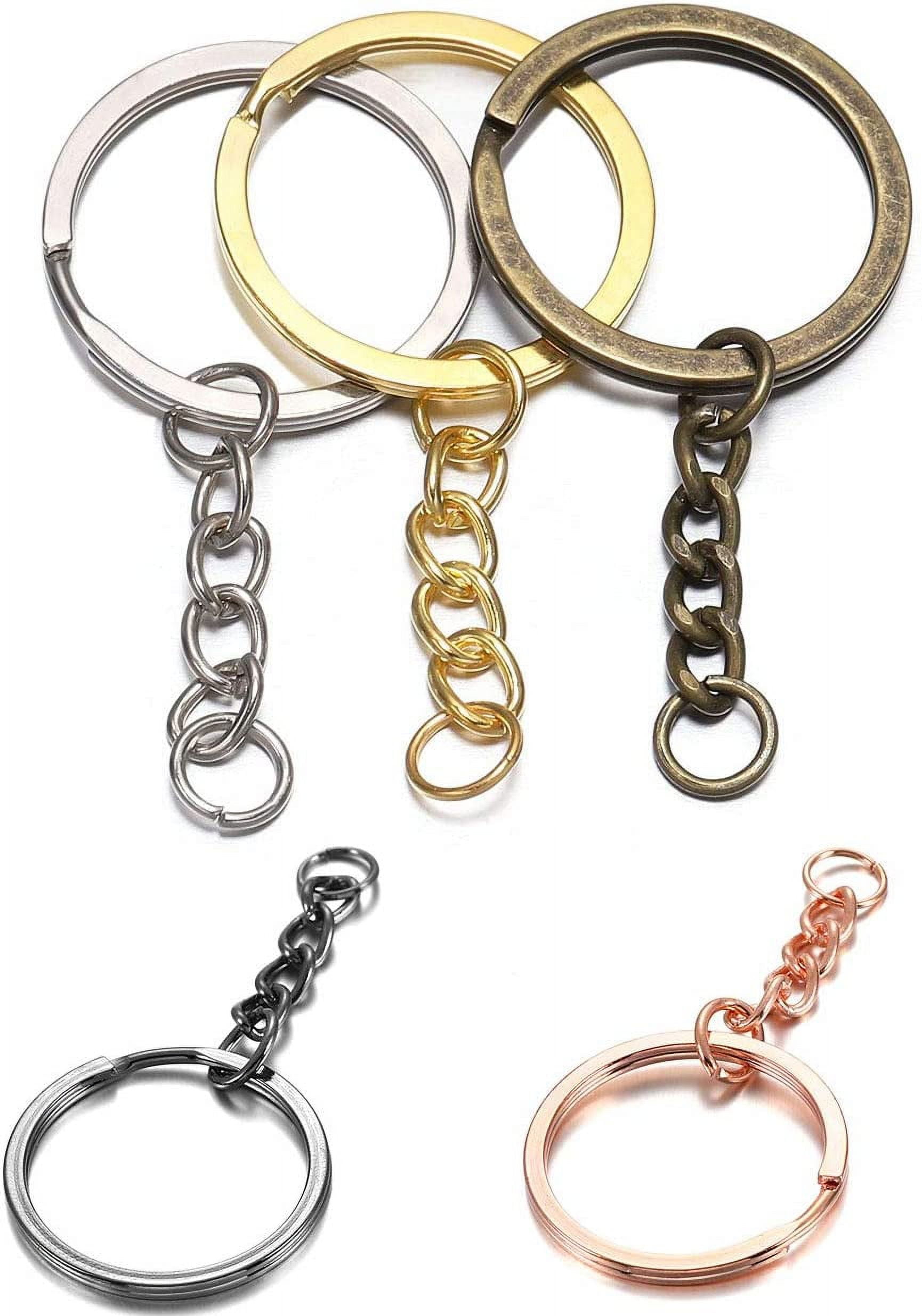 10pcs/lot Flat Key Chain Key Ring Keychain With Lobster Clasps Long Round  Split Keyrings Keychain For Jewelry Making Findings