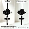 thumbnail image 6 of DANING Rearview Mirror Pendant Black Wooden Crucifix and Metal Cross with Black Cowboy Hat Universal Fit 1-Pack, 6 of 8