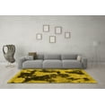 thumbnail image 3 of Ahgly Company Machine Washable Indoor Square Abstract Yellow Modern Area Rugs, 6' Square, 3 of 4