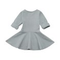 thumbnail image 6 of Baby Girls Long Sleeve Fit and Flare Dress with Ruffle Hem for Family Photos and Daily Wear, 6 of 6