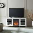 thumbnail image 3 of Pemberly Row TV Stand with Log Fireplace Insert in White (TVs up to 65"), 3 of 8