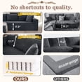 thumbnail image 5 of Muumblus Modular Sectional Sofa, Oversized L-Shape Cloud Couch, Modern Corduroy Sleeper Couches for Living Room, No Assembly Required, Dark Grey (Right Facing Chaise), 5 of 12