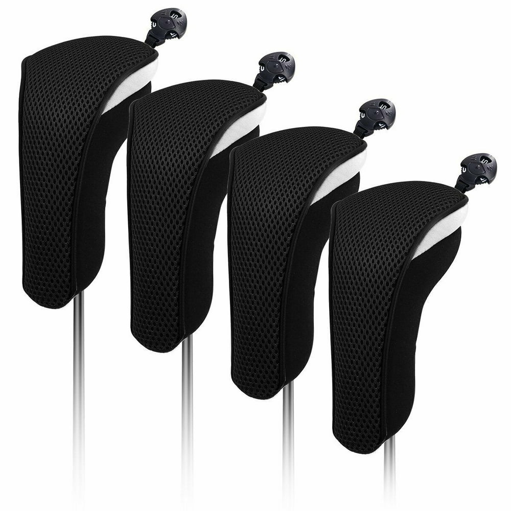 4pcs Hybrid Golf Head Covers Set Club Interchangeable No.Tag Cover