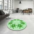 thumbnail image 3 of Ahgly Company Indoor Round Patterned Light Green Area Rugs, 7' Round, 3 of 6
