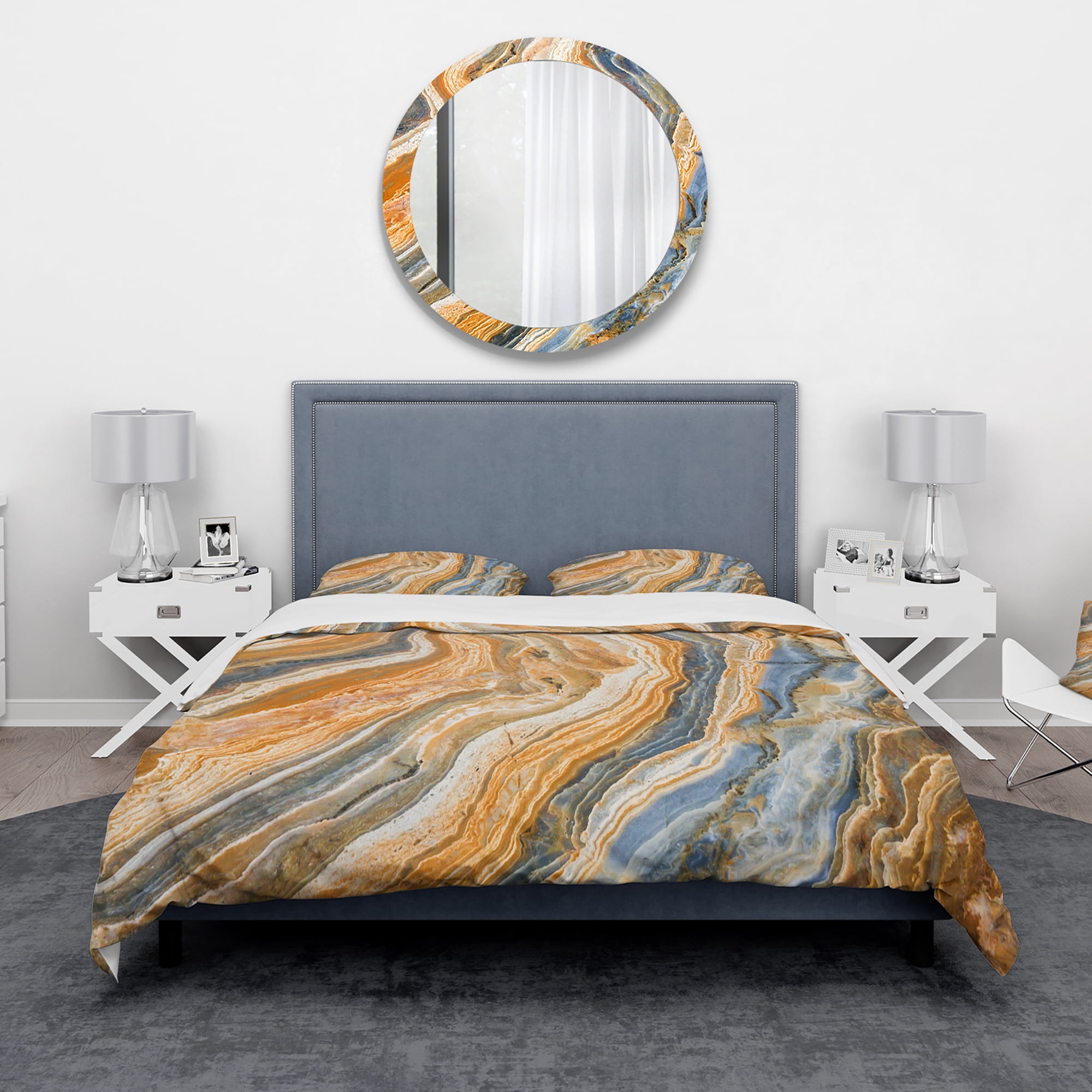 Designart 'Segment Layers of Marbled Rock' Abstract Duvet Cover Set