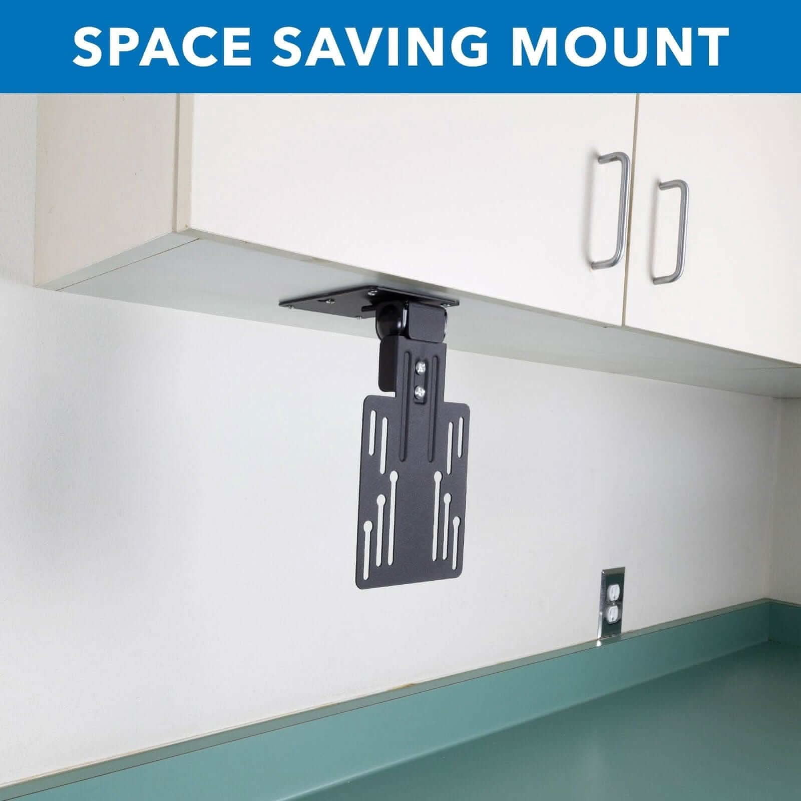 Mount-It! Kitchen Under Cabinet Mount TV Ceiling Mount Folding Bracket, 90 Degree Tilt, Fold Down, Swivel for 19" to 24" TV's, Capacity 18 lbs.