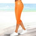 thumbnail image 2 of Feimerou Summer Capri Pants for Women 2025 High Waisted Yoga Pants Soft Lightweight Casual Stretch Cropped Pants with Button, 2 of 7