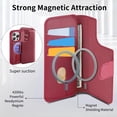 thumbnail image 5 of Allytechgroup for iPhone 13 Pro Case, 2-in-1 Wallet Phone Cover with Detachable PU Leather Card Holder, Magnetic MagSafe-Compatible RFID Blocking Protective Case & Wristband, Red, 5 of 14