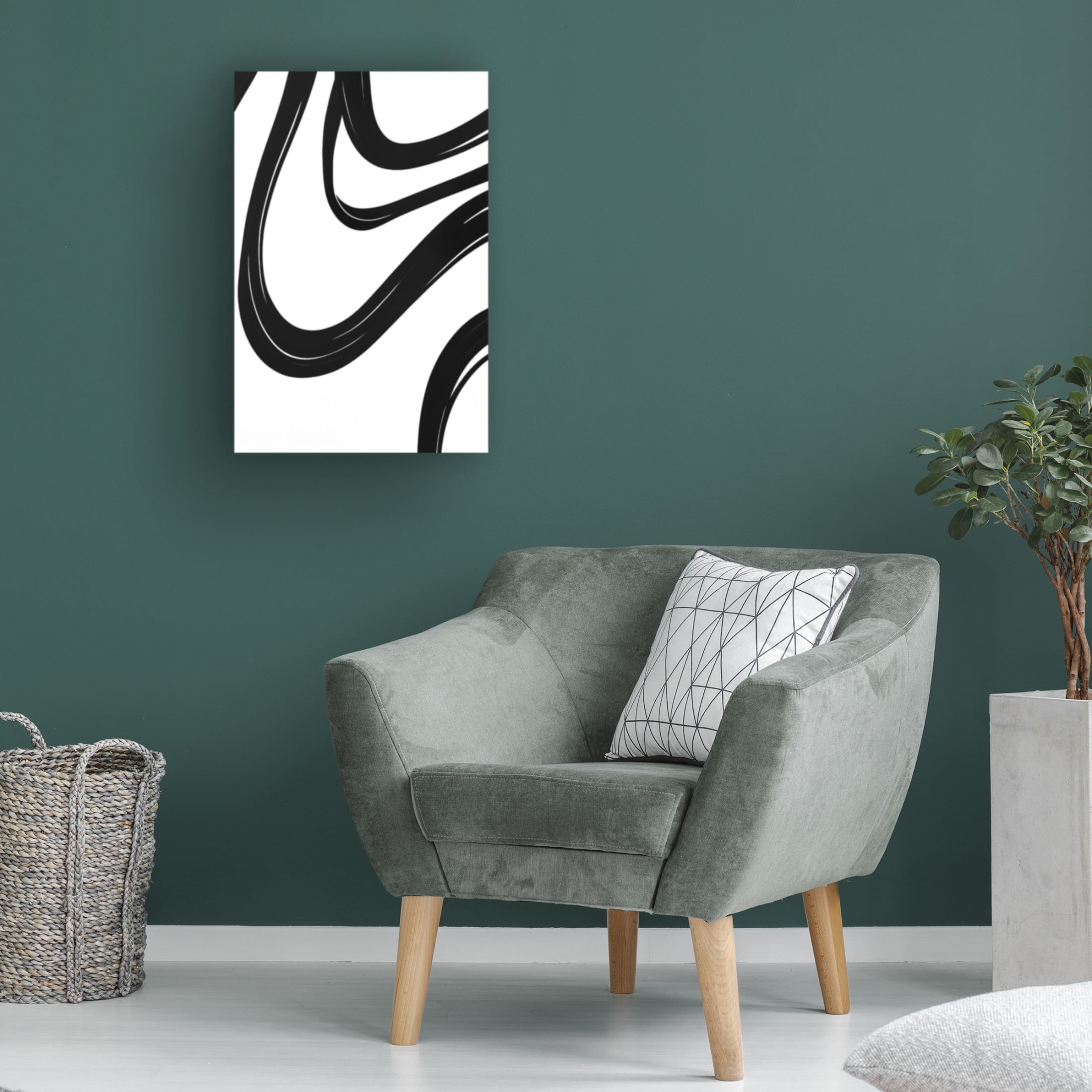 Canvas Wall Art - Ray Heere 'Black White Bold Strokes 18' Wall Art for Living Room, Bedroom, or Office Décor by Trademark Fine Art - 16 x 24 Inches