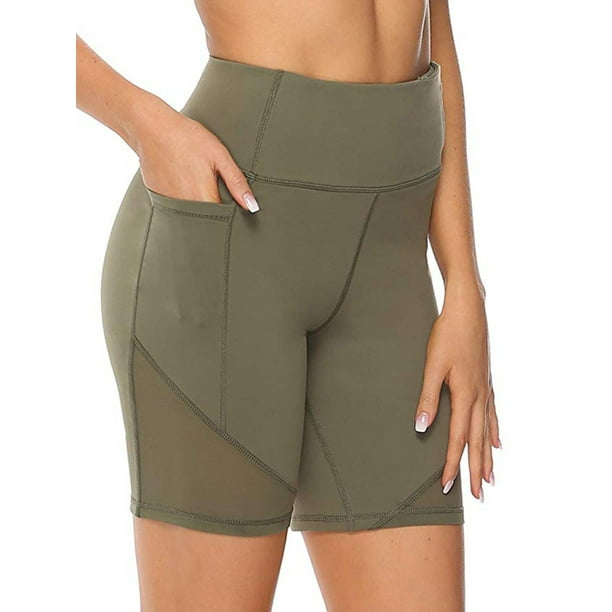 UKAP - UKAP Ladies High Waist Tummy Control Workout Yoga Shorts Side Pockets Girls Stretch