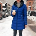 thumbnail image 2 of Breezora Women Long Quilted Puffer Jacket with Hood and Zip Pockets Thick Lined Winter Coat Warm Windproof Outerwear for Cold Weather XL Size Blue, 2 of 9