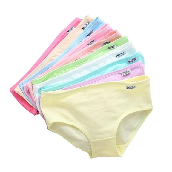 OUNONA 10-Pack Women’s Cotton Underwear Panties Free Size Assorted Candy Colors Soft Comfortable Fit