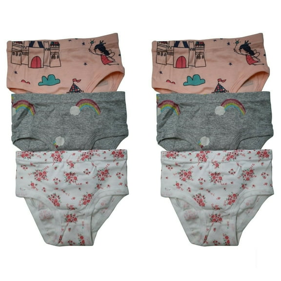 B&Q 6 Packs Toddler Little Girls Kids Underwear Cotton Briefs Size 2T 3T 4T 5T 6T