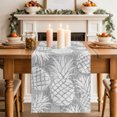 thumbnail image 2 of Table Runner 90 Inches Long, Grey Pineapple Decorative Table Runner for Party Wedding Home Decor, Tropical Summer Botanical Fruits Dresser Scarves for Bedroom Kitchen Tables Decor 13x90 Inch, 2 of 9