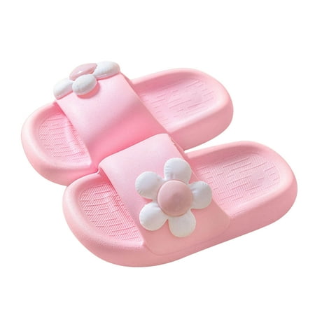 Kids Summer Slippers Cute Floral Cartoon Bathroom Non-Slip Open Toe Shower Cloud Slides Indoor Outdoor Beach Shoes Sandals for Boys Girls