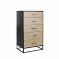 thumbnail image 2 of Novogratz Kelly 5 Drawer Dresser, Faux Rattan & Black Oak, 2 of 9