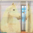 thumbnail image 2 of Coolnut Portrait of Beautiful Unicorn Sheer Gauze Door Curtain Window Curtain Drapes for Living Room Kids Bedroom Window Treatment Decor W55 x L78 In 2 Panels, 2 of 4