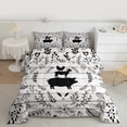 thumbnail image 2 of Homewish Kawaii Pig Silhouette Bedding Comforter Set,Country Farmhouse Lodge Twin Comforter Sets,Rustic Plant Leaves Bedding Set For Kids,Microfiber Bedroom Decor Reversible,2pcs, 2 of 8
