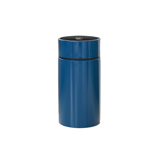 Yuarrent Botella de agua 200 ML Pantalla de temperatura Botellas termos A prueba de herrumbre Conveniencia Escuela Dulce regalo Inteligente Moda Mostrada Azul oscuro