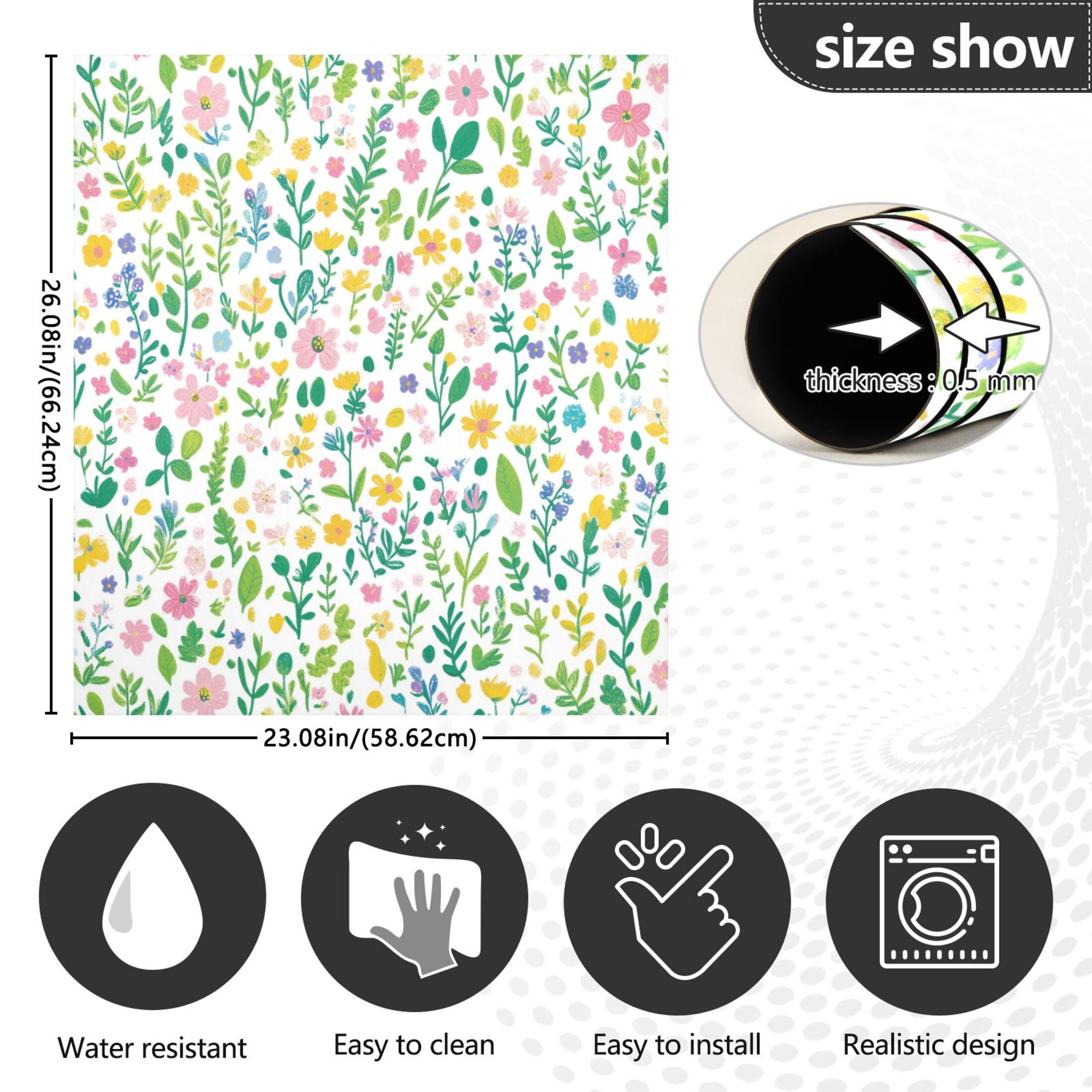 Dishwasher Magnetic Sticker 23x26 Inch Refrigerator Magnetic Sticker Washing Machine Magnetic Sticker Kitchen Panel Magnetic Sticker Home Decor Super Beautiful Little Flowers