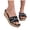 Black, variant on Women's Elegant Pearl Cork Wedge Sandals Slip On Platform Slide Mules Comfortable Open Toe Glitter Party Shoes Black Size 6