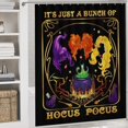 thumbnail image 3 of Cortina de ducha Hocus Pocus, juego de cortina de ducha de Halloween, tela impermeable, 72 x 72 pulgadas, con 12 ganchos, para decoración del baño y la bañera del hogar, 3 of 4