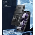 thumbnail image 2 of KOMI for Google Pixel 9/9 Pro Case with Tempered Glass Screen Protector and Camera Lens Cover,Rotated Ring Stable Kickstand,Heavy Duty Shockproof Protective Phone Cover-Black, 2 of 5