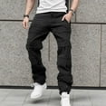 thumbnail image 2 of FYEGRE Mens Straight Leg Regular Fit Jeans Mens Shorts Jeans Loose Fit Hop Cropped Denim Pants Work Holiday Cargo Pocket Shorts Comfortable Stylish Streetwear Black S/28, 2 of 9