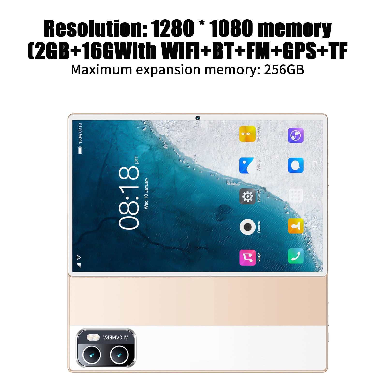 School Supplies High Configuration 2+16G All Netcom 10.1-inch Android Tablet Computer 10 Core IPS High-definition Ultra-thin WiFi Bluetooth Voice Call Game Office Tablet on Clearance