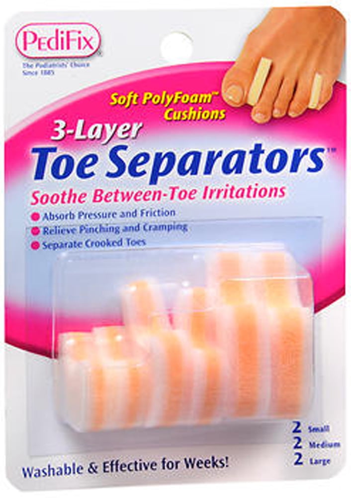 Pedifix 3Layer Toe Separators, 6 Count