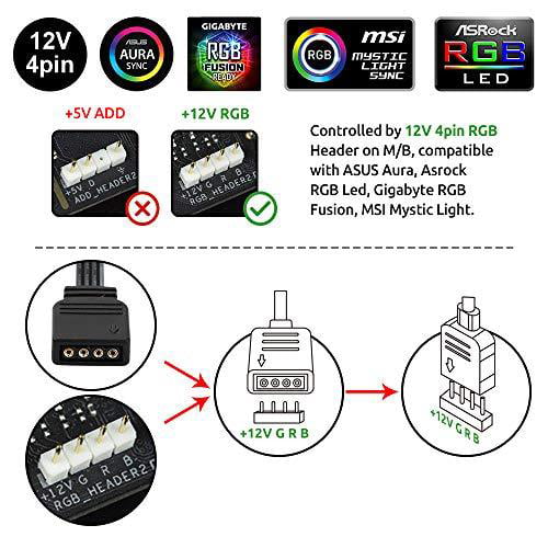 12V 4PIN RGB Gaming LED Strip Light Kit fo Asus Aura Sync PC Case Lighting Gamer