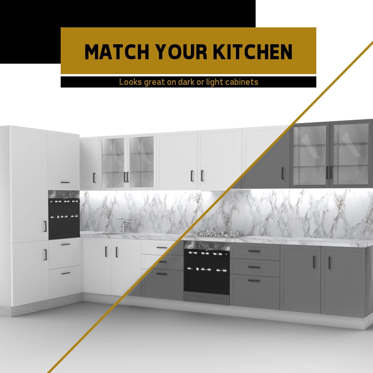 Mega Handles / Cabinet Pulls 6.75 Inch / Stainless Steel Cabinet Handle Pulls / Matte Black / 12 pack