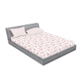thumbnail image 2 of Ambesonne Floral Fitted Sheet & Pillow Sham Set, Vintage Tiny Poppy Flowers, Queen, Burgundy Blush and White, 2 of 2